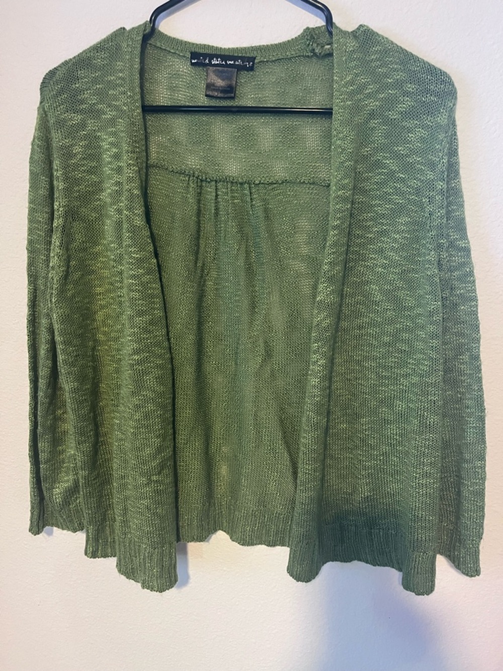olive green open-front women’s sweater cardigan
